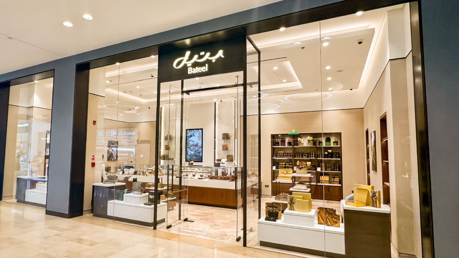 A Bateel store front and interior