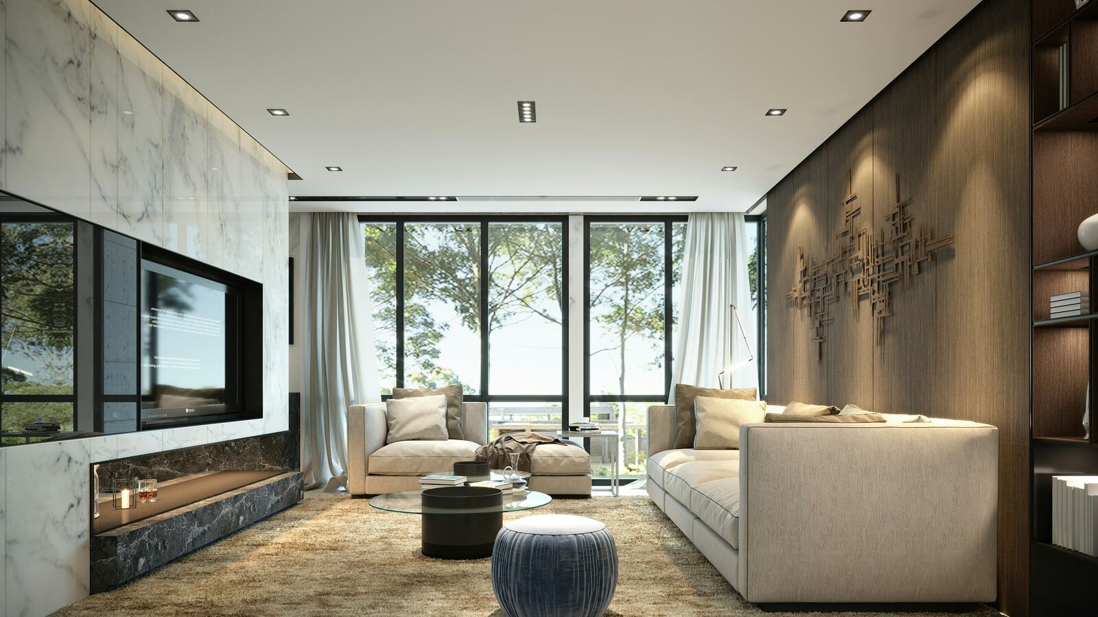 A modern living room interior, representing Condor Contracting's construction and interiors work
